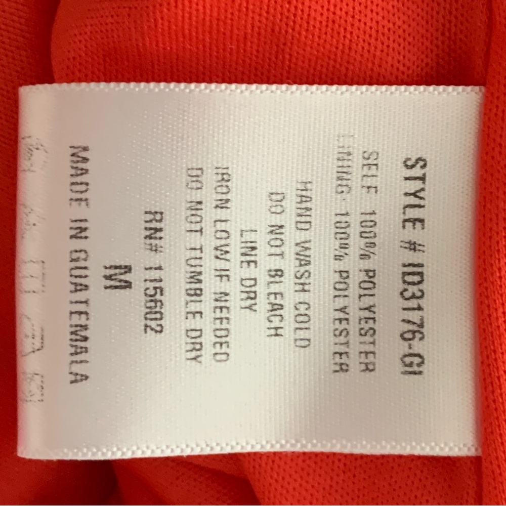 ALL IN FAVOR Cross Over Tie Front Ruffle Midi Patterned Sundress Orange Medium - Picture 13 of 13